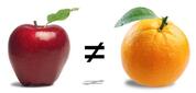 Apples do not equal oranges